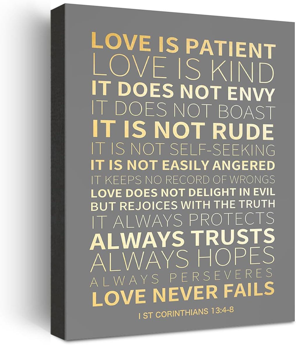 Inspirational Christian Wall Decor Love Is Never Fails 1 Corinthians 13 