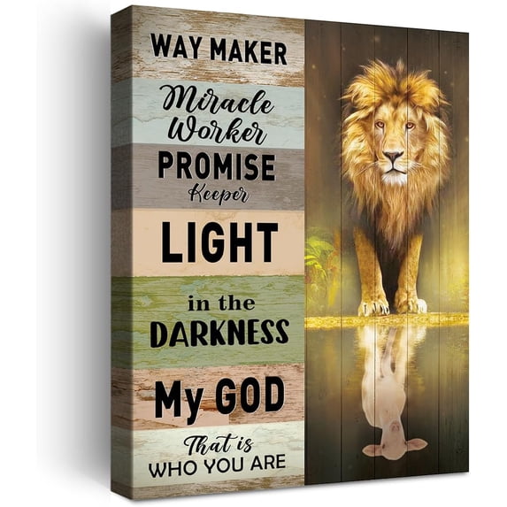 Inspirational Christian Wall Decor,Way Maker Miracle Worker Promise Keeper Canvas Poster Print Wall Art,Christian Scripture Home Office Bedroom Wall Decoration W643
