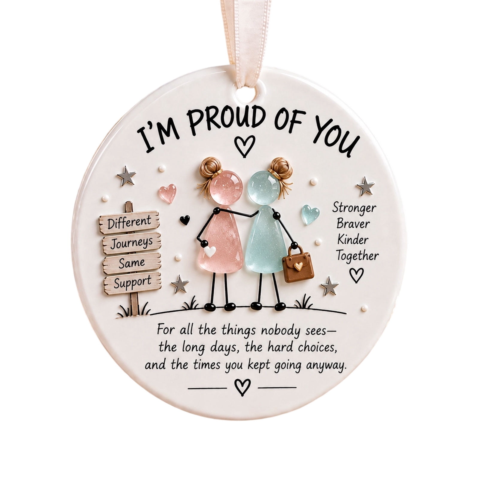 Inspirational Christmas Ornament with Encouraging Quote and Ribbon for ...