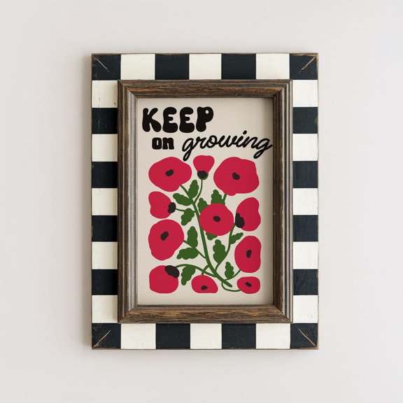 Inspirational Classroom Wall Art Print Keep on Growing Playroom Print UNFRAMED KIKIANDNIM