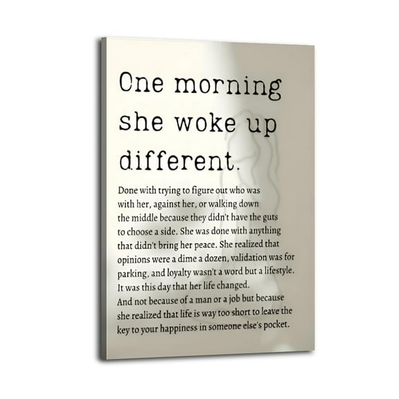 Inspirational Copywriting Poster Wrapped Wooden Frame Wall Decor,,Canvas Wall Art for Living Room,Bedroom,Office,Ready to Hang