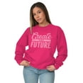 thumbnail image 1 of Inspirational Create The Future Quote Women Plus Size Crewneck Sweatshirt Brisco Brands 5X, 1 of 5