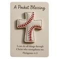thumbnail image 1 of Inspirational Cross Charm Card With Synthetic Leather And Stitched Design For Wallet Or Pocket, 1 of 7