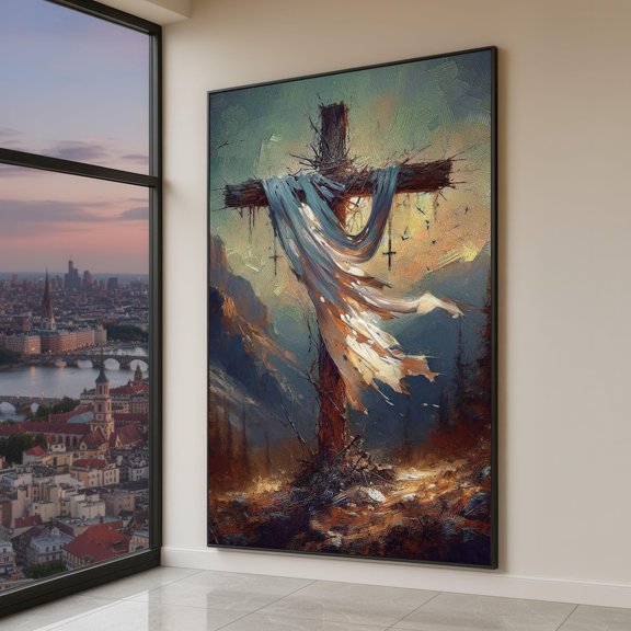 Inspirational Cross Wall Art Religious Christian Decor Faith Hope Spiritual Home Decoration Rustic