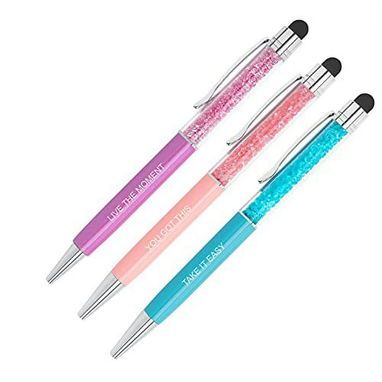 Inspirational Crystal Pen Set Motivational Quotes - Girl Boss - Metal  Ballpoint Pen Chic Office Decor Gifts for Women Desk Cute Pen Sets School -  Nice Girly Pens 