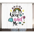 thumbnail image 1 of Ambesonne Inspirational Curtains 2 Panel Set, Rainbow Romance, 108" x 63", Multicolor, 1 of 2