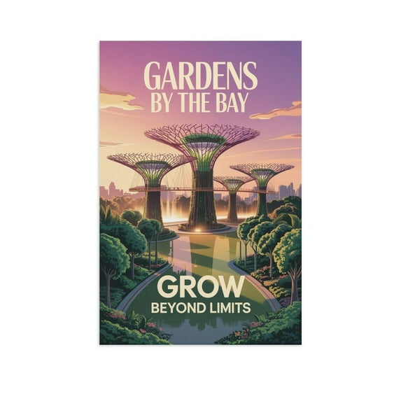 Inspirational Décor Gardens by The Bay Motivational Poster Grow Beyond Limits Wall Art for Office Classroom Dorm Meditation Study Print Poster