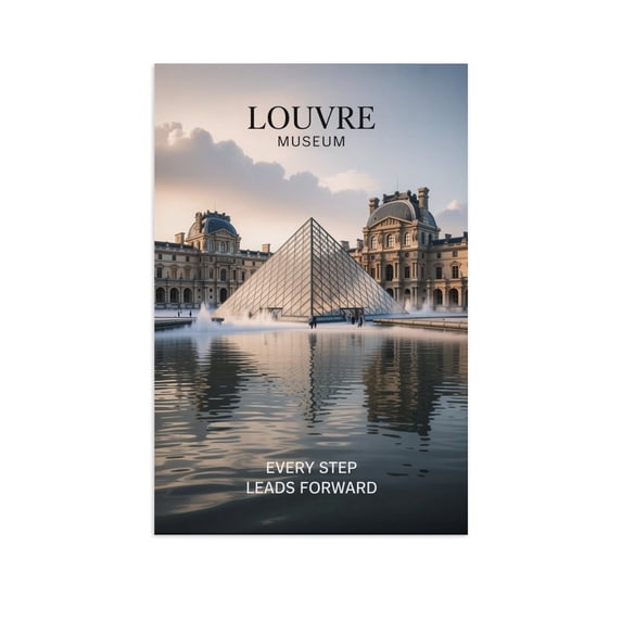 Inspirational Décor Louvre Museum Motivational Poster Every Step Leads Forward Wall Art for Office Classroom Library Study Canvas Poster
