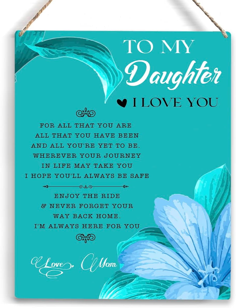 Daughter Sign Inspirational Daughter Gift from Mom Always Here for You Wooden Hanging ...