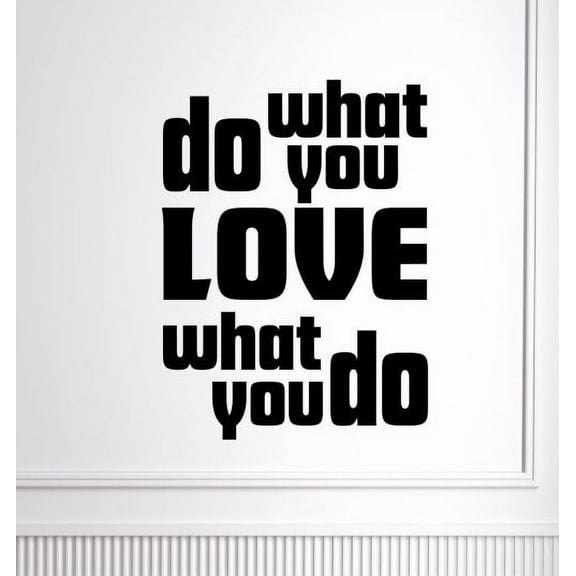 Inspirational Decals Quote Do What You Love Wall Art Stickers for Décor 23x17-Inch Black