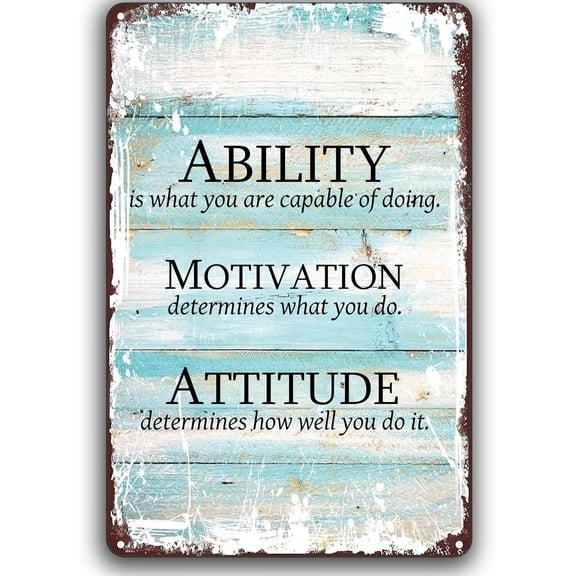 Inspirational Decor Vintage Metal Sign Ability is What You Are Capable of Doing Art Posters Rustic Tin Signs for Home Garden Bars Farm Store Club Man Cave 12 X 8 Inch