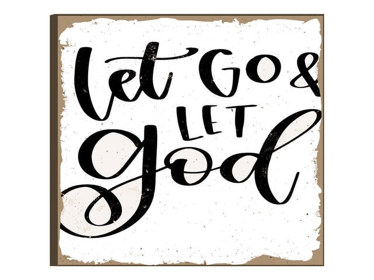 Inspirational Desk Sign Wall Hanging Let Go and Let God Motivational ...