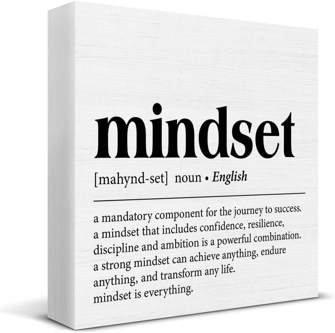 Inspirational Desk Signs Rustic Mindset Definition Wood Sign ...