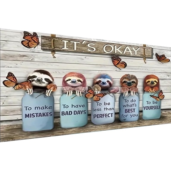 Inspirational Diamond Painting Kits for Adults 5D Diamond Art Kits for Adults, Sloth Large Size 16x27.5 Inch DIY Full Drill Paintings with Diamonds Gem Art Crafts for Home Wall Decor