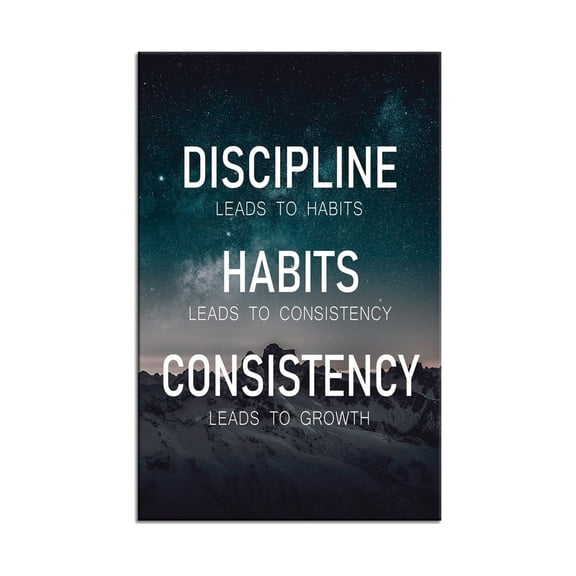 Inspirational Discipline Poster for Personal Growth - Modern Motivational Canvas Art for Office and Home