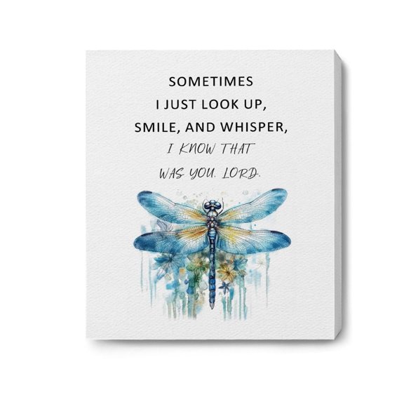 Inspirational Dragonfly Quote Canvas Wall Art, Motivationa