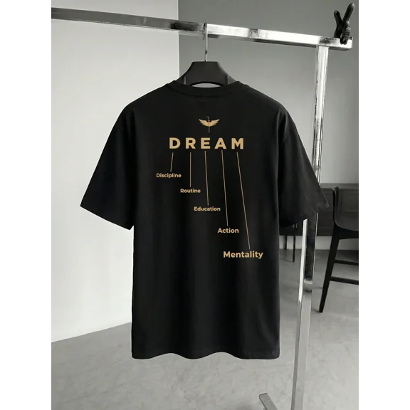 Inspirational Dream Acronym Graphic Crewneck Vintage Grunge Y2k Cotton Men's Women's T-Shirt