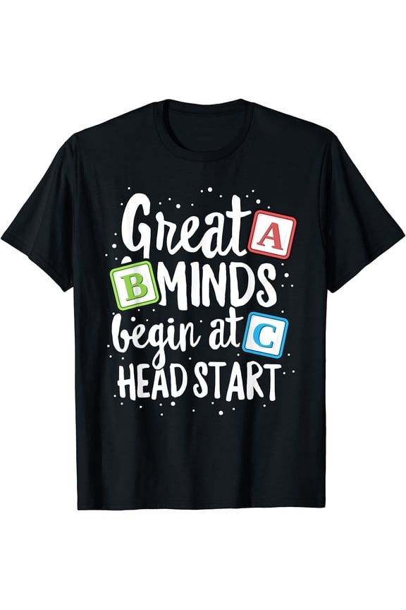 Inspirational Early Learning Teacher T-Shirt Preschool Back to School ABC Blocks Graphic Tee Black Short Sleeve Retro Educational Apparel Professional School Faculty Top