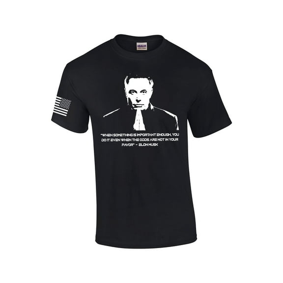 Inspirational Elon Quote Musk Motivational Men's Short Sleeve T-shirt Graphic Tee-Black-xxxl