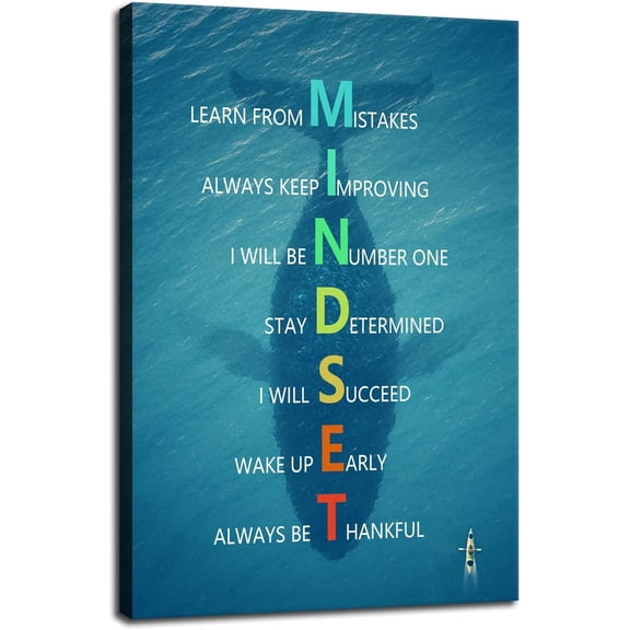 Inspirational Entrepreneur Quotes Mindset Poster Motivational Canvas Wall Art Print Artwork Painting Picture for Framed Home Decoration Living Room Office Ready to Hang [12''W X 18''H]