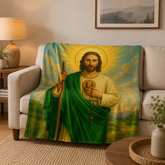 Inspirational Faith Fleece Blanket, 280 GSM Polyester Throw for Sofa or Couch
