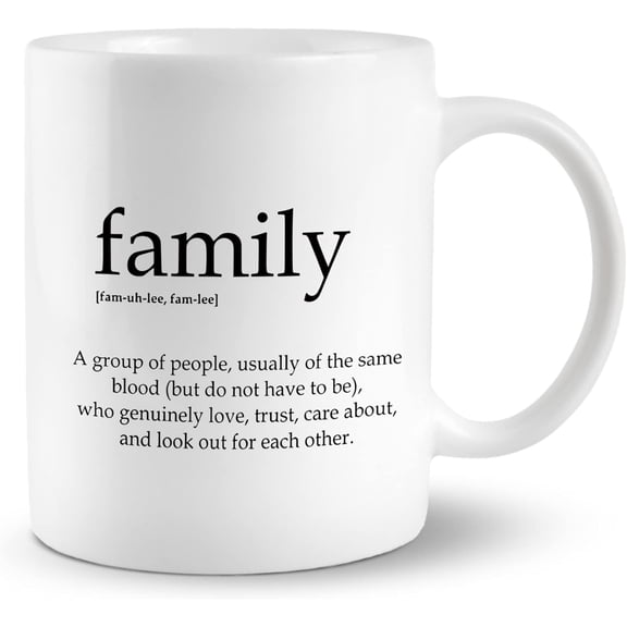 Inspirational Family Definition 11 Ounces Ceramic Mug Cup, Minimalist Family Sign Coffee Tea Mug Cup, Home Office Decor, Housewarming Party Decor, Family Christmas Gift, Housewarming Gift