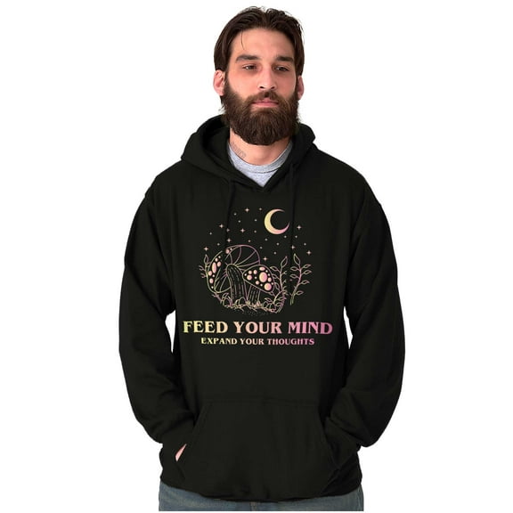 Inspirational Feed Your Mind Saying Unisex Plus Fleece Graphic Hoodie Brisco Brands 4X