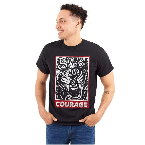 Inspirational Fierce Courage Tiger Men's Graphic T Shirt Tees Brisco Brands X
