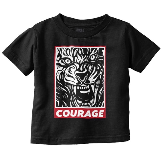 Inspirational Fierce Courage Tiger Toddler Boy Girl T Shirt Infant Toddler Brisco Brands 6M