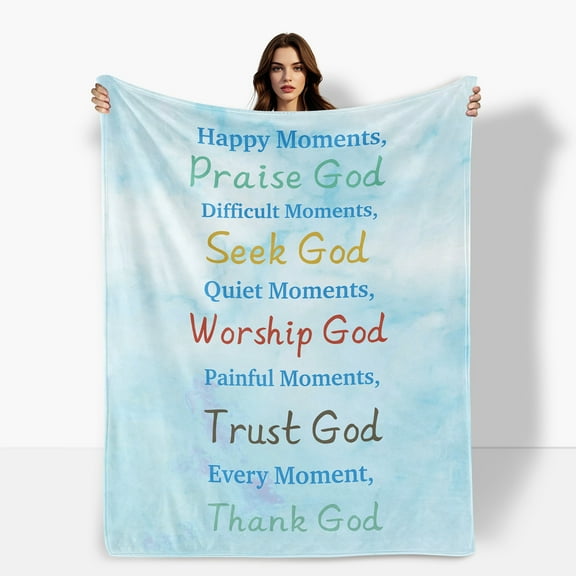 Inspirational Fleece Blanket Featuring Cross Design Symbolizing Faith And Perseverance Ideal For Gifting Couples And Friends For Holidays Sofa Bed Travel Camping Shipped From The USA