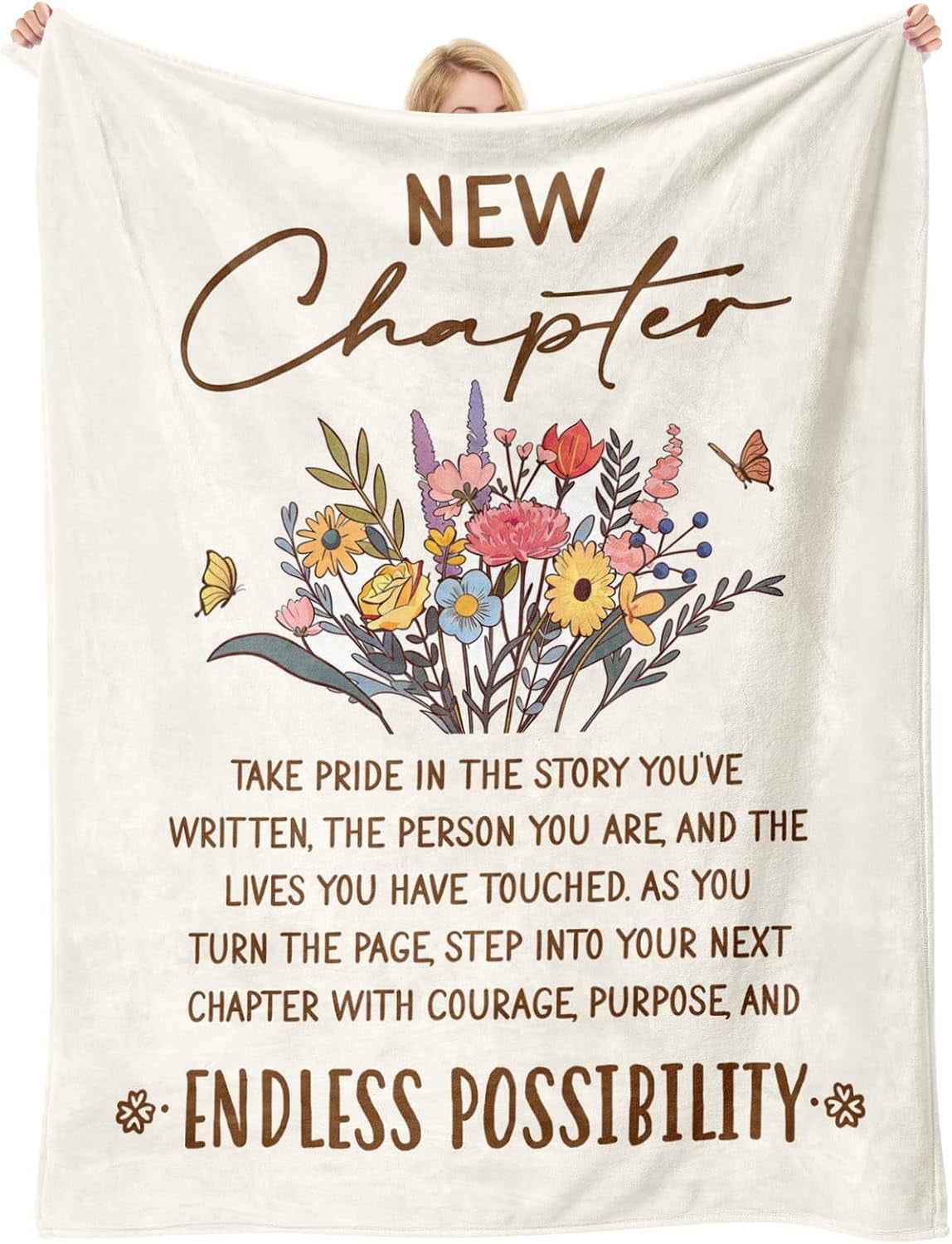 Inspirational Floral Butterfly New Chapter Throw Blanket for Women ...
