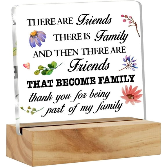 Inspirational Friendship Gift Friends Quote Desk Decor Best Friends Acrylic Desk Plaque Sign with Wood Stand Home Office Desk Sign Keepsake for Going Away Retirement