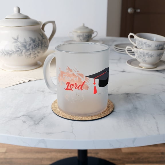 Inspirational Frosted Glass Mug for Graduation
