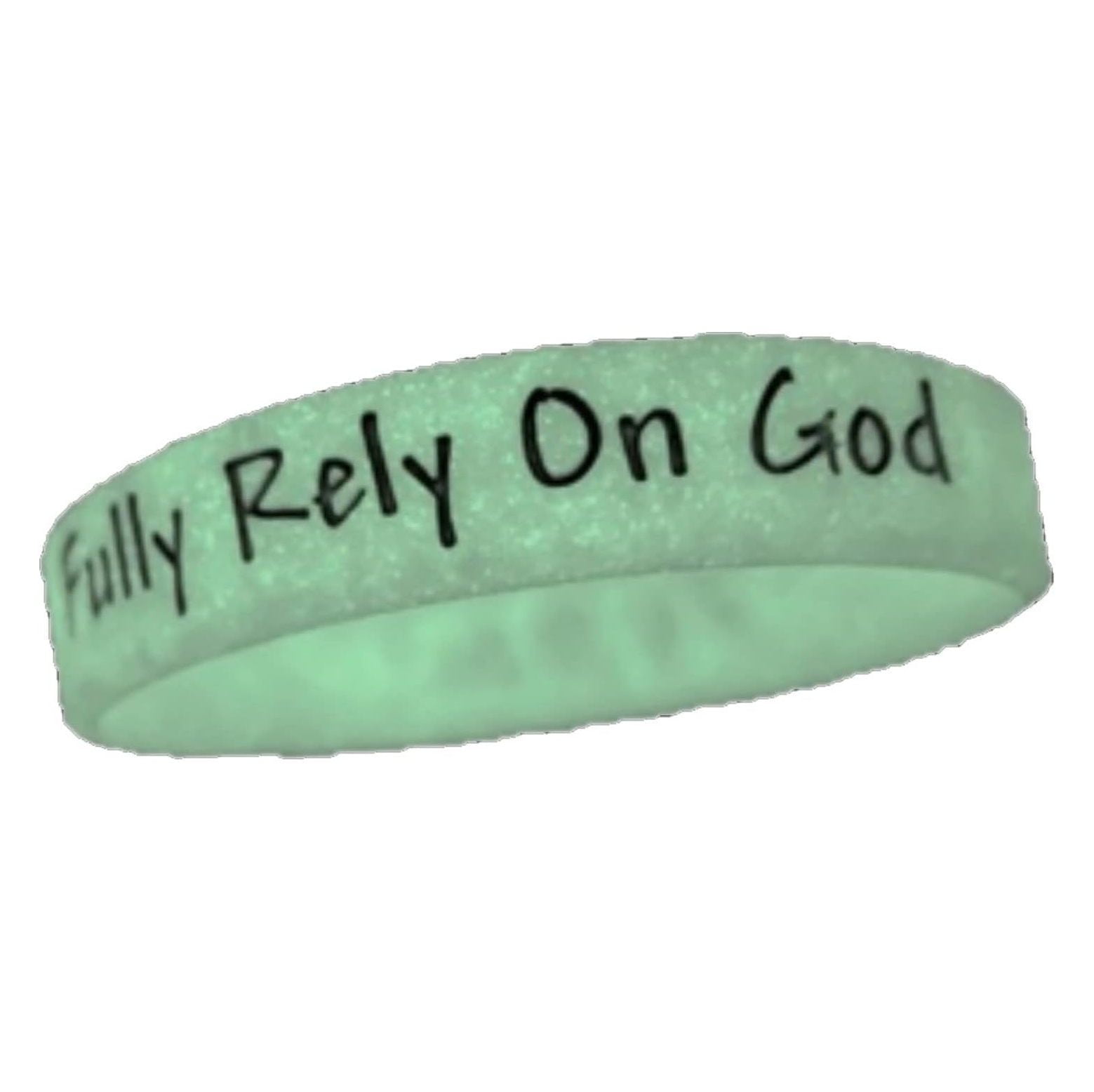 Inspirational Fully Rely On God Frog Glow in The Dark Wristbands Rubber