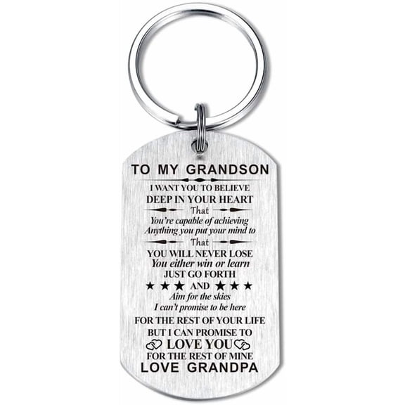 Inspirational Gift for Grandson Granddaughter from Grandma Grandpa I Want You to Believe Keychain for Birthday