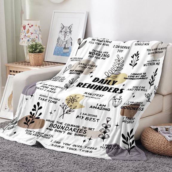 Inspirational Gifts Blanket for Women, Get Well Soon Gifts for Women Throw Blanket, Positive Warm Hugs Gifts Throw Blanket, Super Soft Flannel Throw Blanket for Couch 60x80in