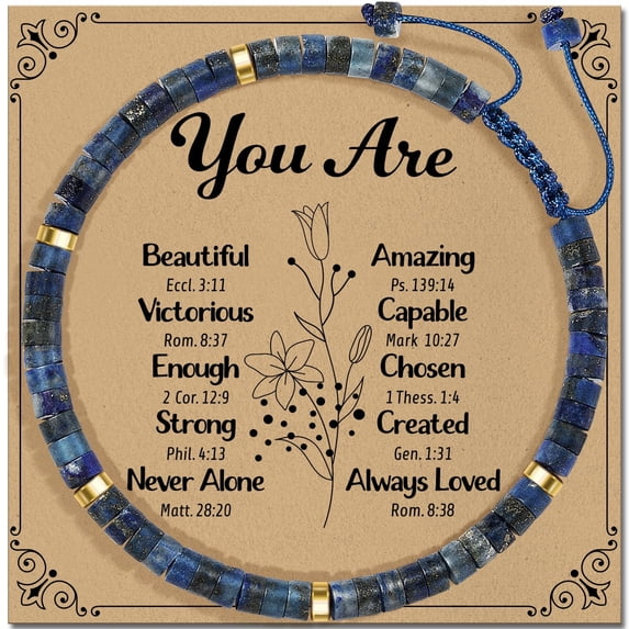 Inspirational Gifts Bracelets for Women Healing Natural Lapis Lazuli Stone Bracelets - Get Well Soon Gifts for Women Sister Friend Bestie - You Are Bracelet