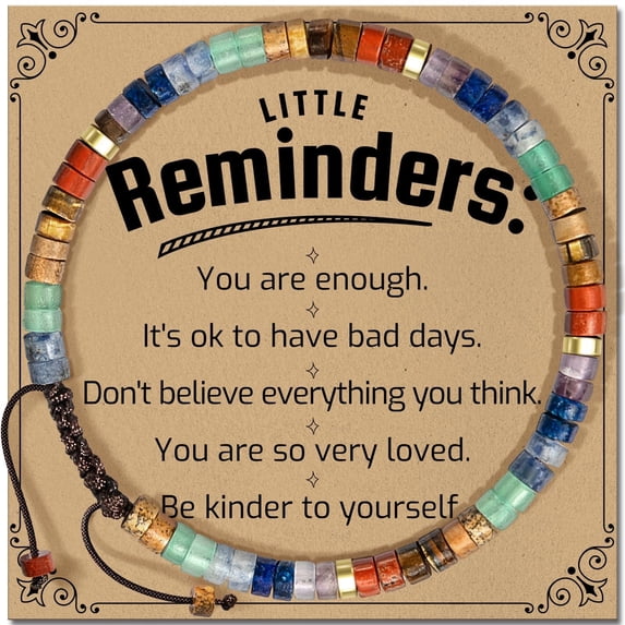 Inspirational Gifts Bracelets for Women: Healing Natural Rainbow Stone Bracelets - Get Well Soon Gifts for Women Sister Friend Bestie - Reminder Bracelet