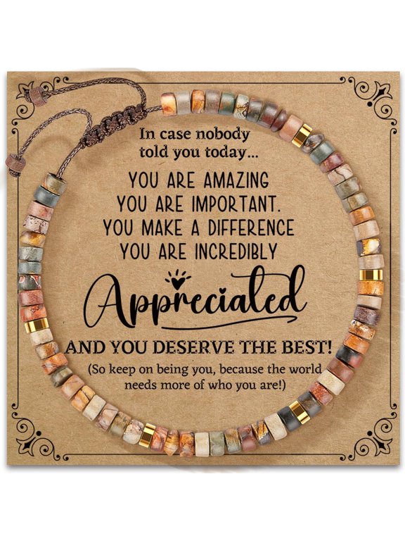 Inspirational Gifts Bracelets for Women Healing Natural Stone Bracelets - Get Well Soon Gifts for Women Best Friends Sister Girls - Life is Tough But So are You Bracelet