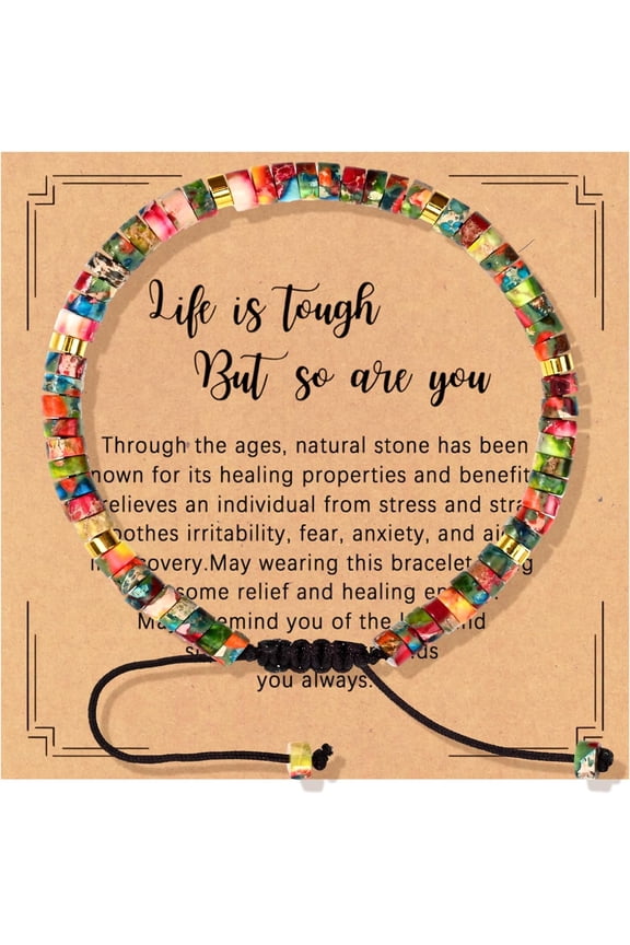 Inspirational Gifts Bracelets for Women, Healing Natural Stone Encouragement Strength Bracelet - Thinking of You, Get Well Soon, Sobriety Gifts for Women Friends Sister