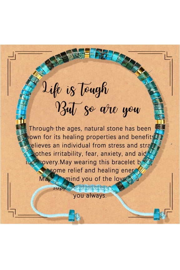 Inspirational Gifts Bracelets for Women, Healing Natural Stone Encouragement Strength Bracelet - Thinking of You, Get Well Soon, Sobriety Gifts for Women Friends Sister