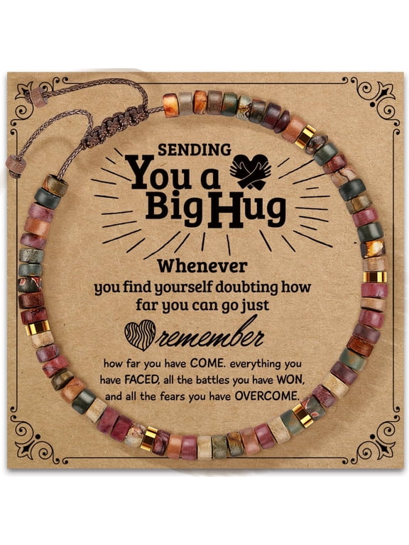 Inspirational Gifts Bracelets for Women - Healing Natural Stone Bracelets - Cheer Up Get Well Soon Gifts for Women Friends Sister Bestie