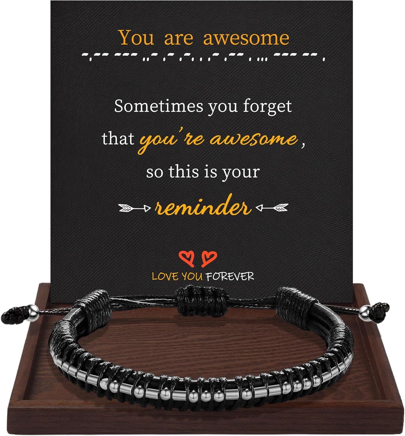 Bracciale Morse Regolabile In Argento 925: Un Messaggio Segreto Da Portare Sempre Con Te, Regalo Perfetto Per Chi Ami! - 2