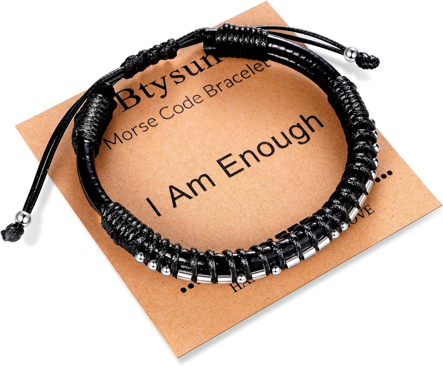 Morse Code Bracelet For Men - Adjustable Leather Cuff, Inspirational Birthday & Father's Day Gift, Motivational Jewelry