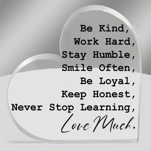 Inspirational Gifts for Women Birthday Gifts for Women Friend Daughter Mom Coworker Sister Teachers Employees Encouragement Gifts Motivational Acrylic Keepsake Be Kind Work Hard Stay Humble 6x6 Inch