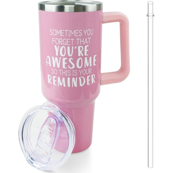 Inspirational Gifts for Women, Birthday Gifts for Mom Women Best Friend Her, 40 oz Tumbler with Handle and Straw, Christmas,Valentines Day,Mothers Day Gifts for Wife Female Sister Daughter Coworker