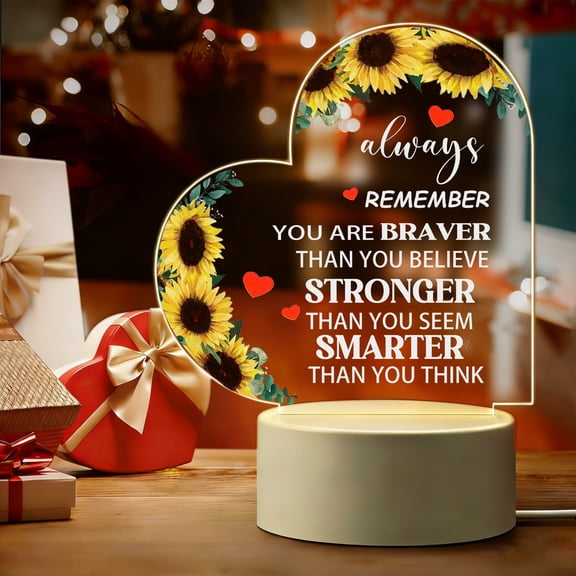 Inspirational Gifts for Women Men  Encouragement Gift Acrylic Plaque with LED Night Light  Thoughtful Gift for Friends Colleagues  Office Desk Decor