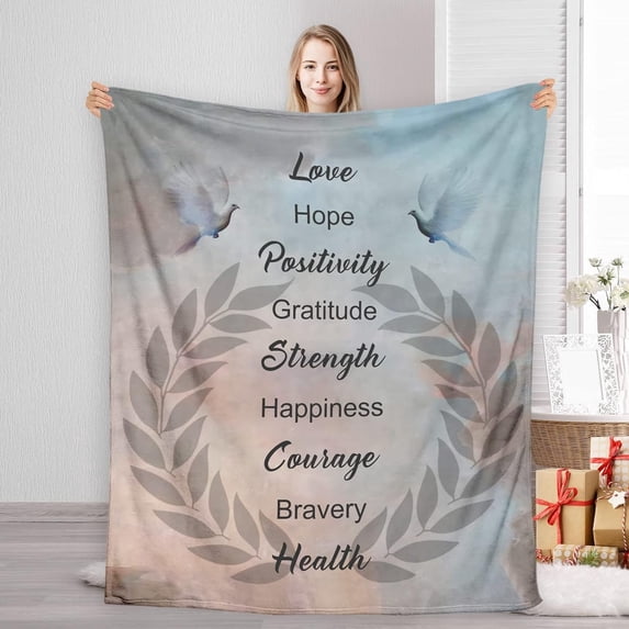 Inspirational Gifts for Women & Men Healing Blanket 60"x50", Get Well Soon Gifts for Friends Kids After Surgery, Encouragement Prayer Cancer Feel Better Motivational Gifts for Women Throw Blanket