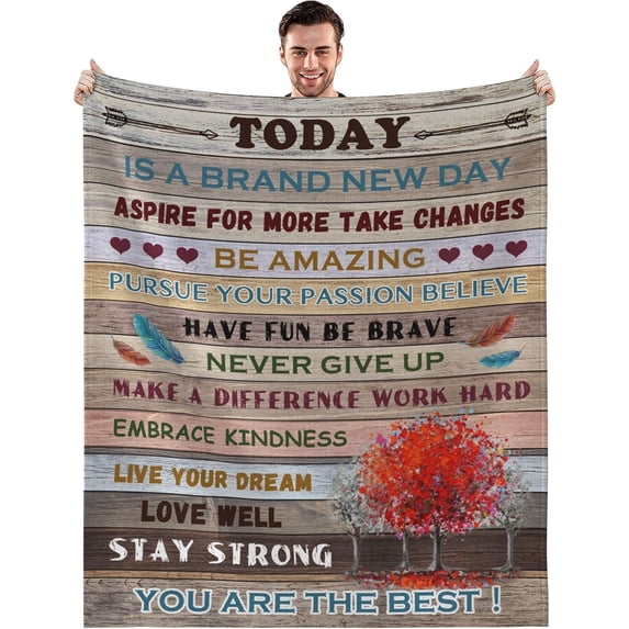 Inspirational Gifts for Women Men Sympathy Get Well Soon Gifts Motivational Healing Thoughts Life Comfort Blanket to Friend Families Birthday (50x60 Inch)