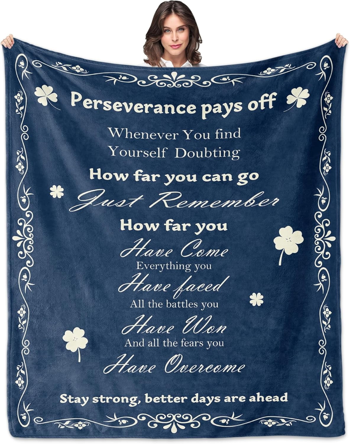 Inspirational Gifts for Women, Motivational Cheer up Encouragement Gifts for Woman Blanket, AA Sober Sobriety Gift for Men Women, Positive Uplifting Gift for Woman in Hard Times